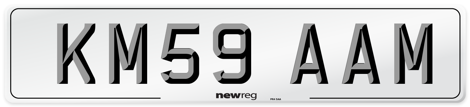 KM59 AAM Number Plate from New Reg